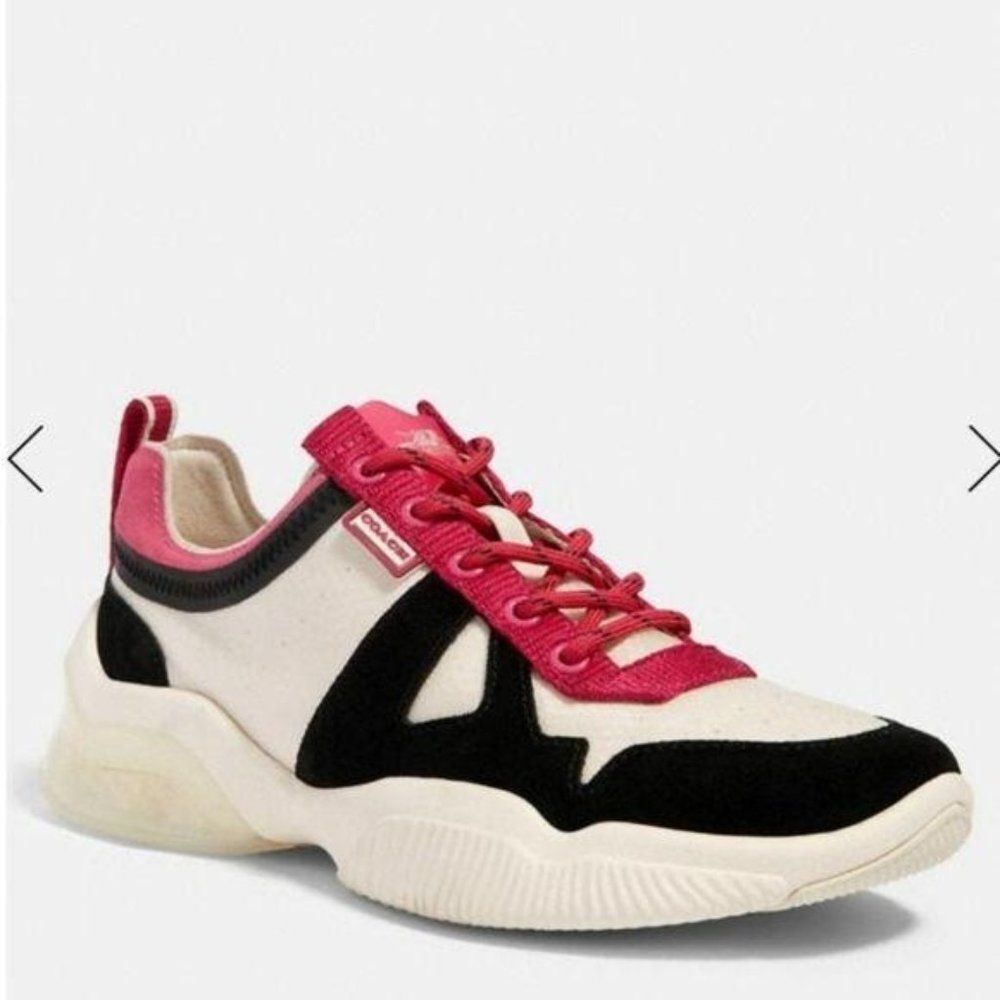 COACH Citysole Runner Sneakers Women's 8B in Chalk Black Running Walking Jogging